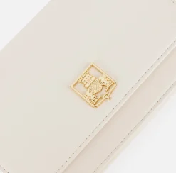 Elisabetta Franchi Strap Bags|Synthetic material shoulder bag with logo plaque Butter