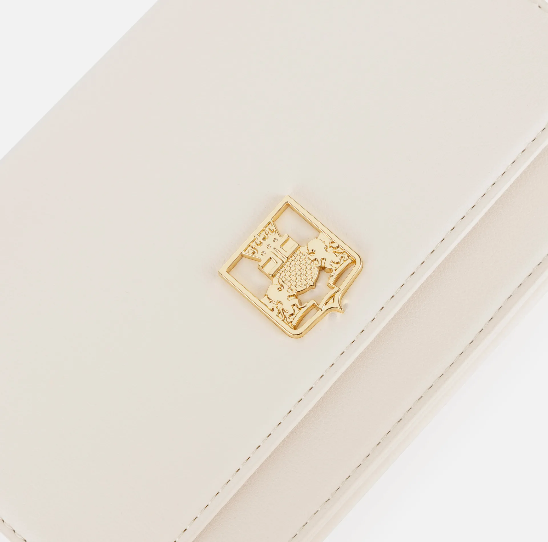Elisabetta Franchi Strap Bags|Synthetic material shoulder bag with logo plaque Butter