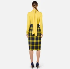 Elisabetta Franchi Top And T-Shirts|Tie neck bodysuit in jersey fabric Mimosa