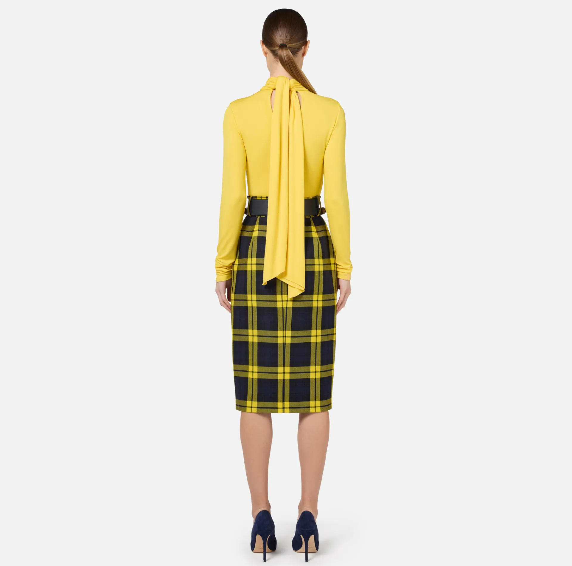 Elisabetta Franchi Top And T-Shirts|Tie neck bodysuit in jersey fabric Mimosa