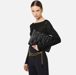 Elisabetta Franchi Clutch|Étoile Clutch Black