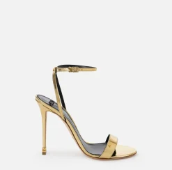 Elisabetta Franchi Sandals|Étoile metallic fabric sandals Gold