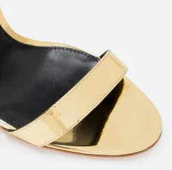 Elisabetta Franchi Sandals|Étoile metallic fabric sandals Gold