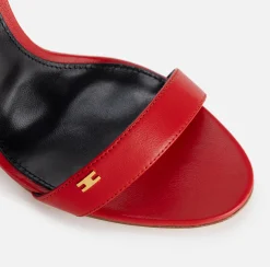 Elisabetta Franchi Sandals|Étoile Nappa leather sandals with ankle strap RedPassion