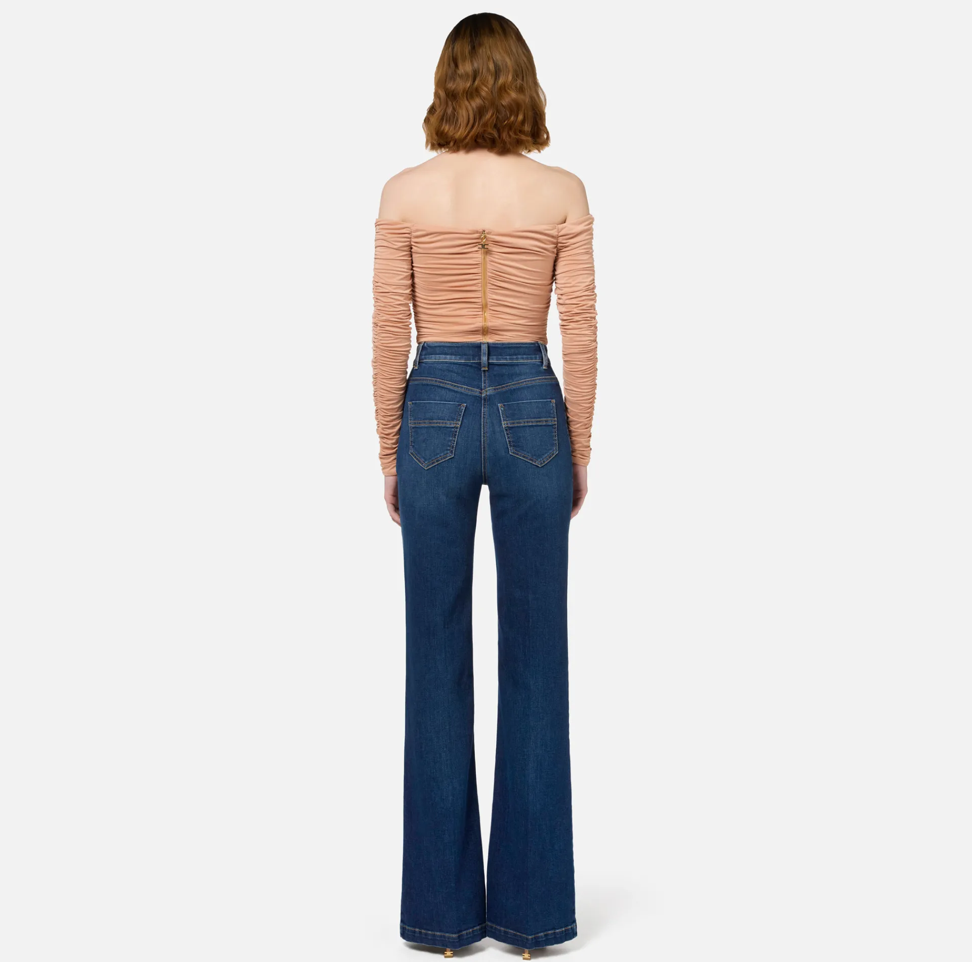 Elisabetta Franchi Top And T-Shirts|Top in draped cupro jersey fabric PeachRose