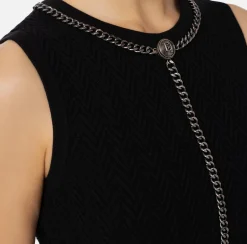 Elisabetta Franchi Top And T-Shirts|Top in viscose fabric with chain Black