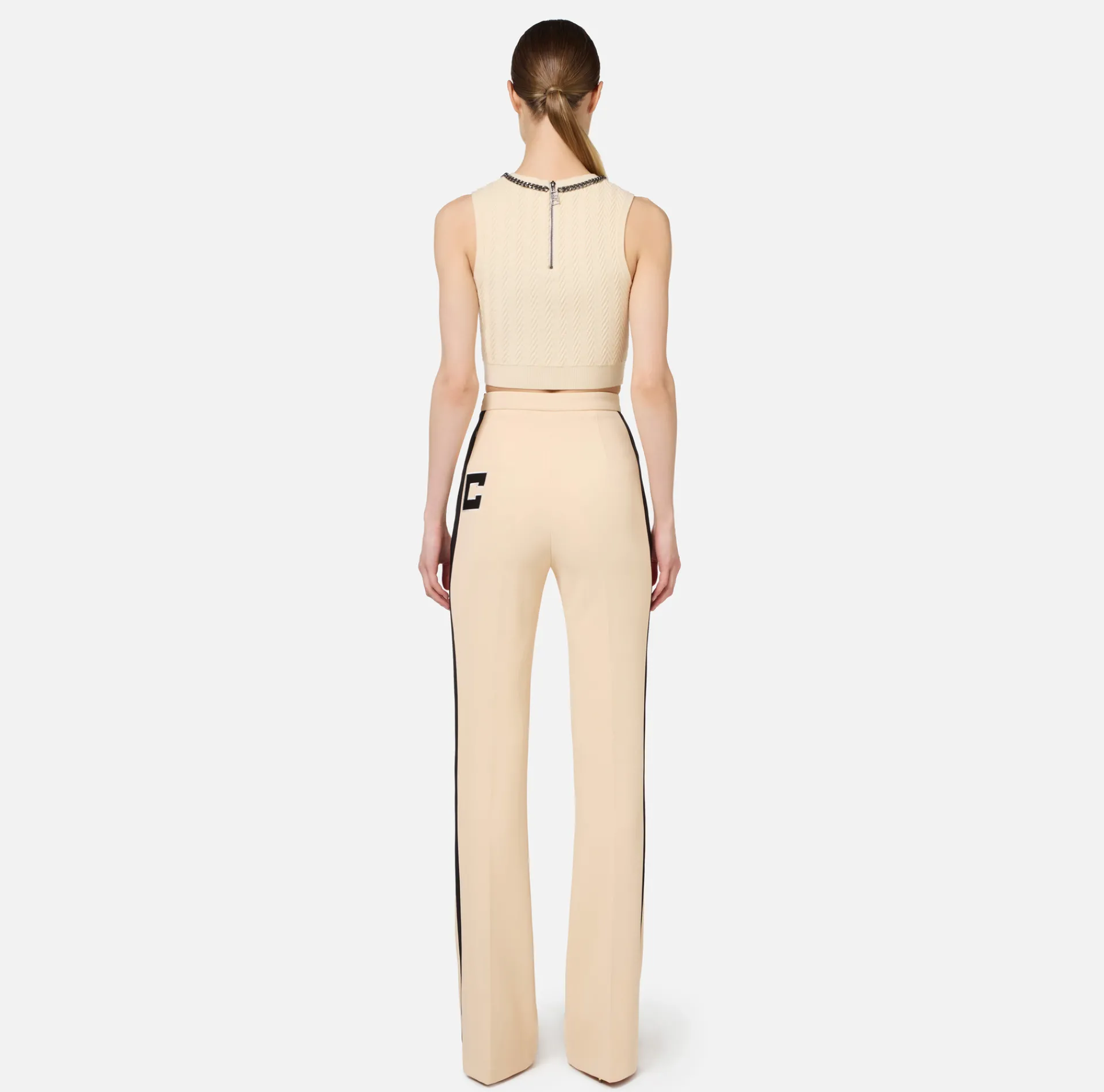 Elisabetta Franchi Top And T-Shirts|Top in viscose fabric with chain Butter