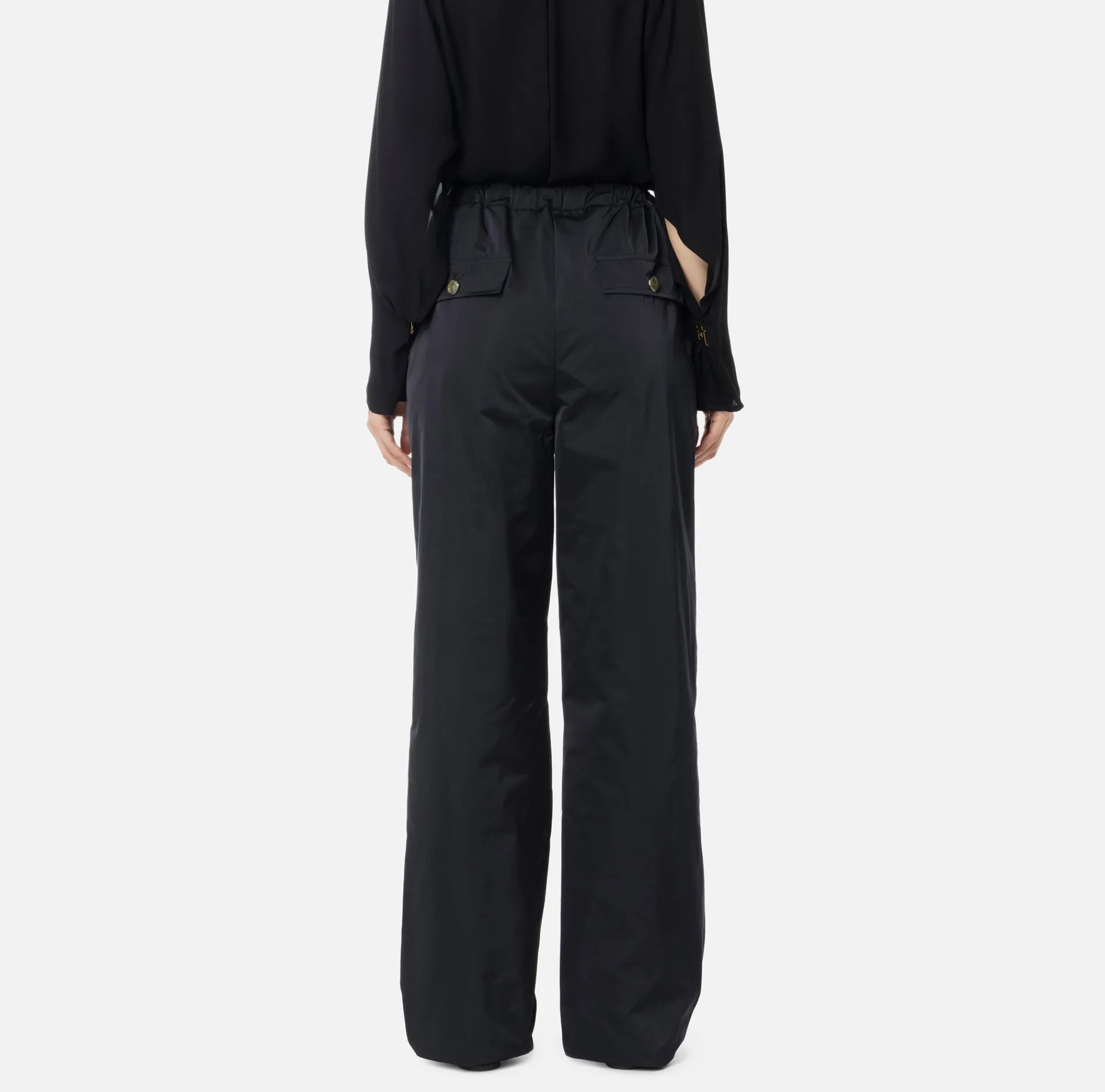 Elisabetta Franchi Trousers And Shorts|Trousers in technical nylon with zip Black