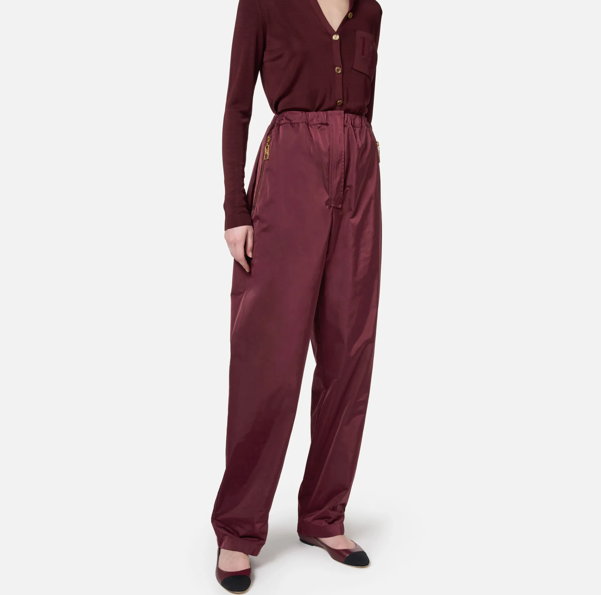 Elisabetta Franchi Trousers And Shorts|Trousers in technical nylon with zip