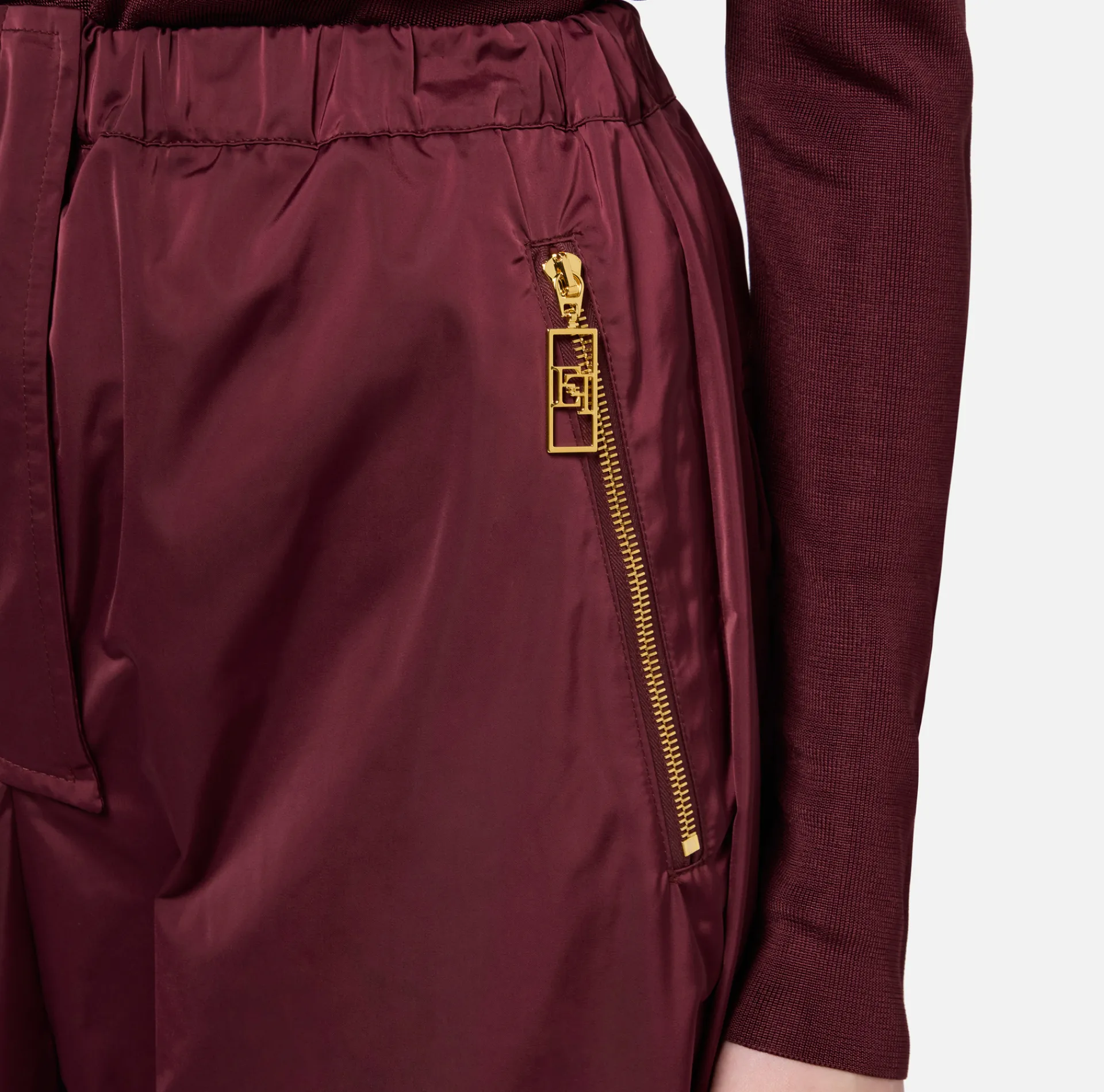 Elisabetta Franchi Trousers And Shorts|Trousers in technical nylon with zip