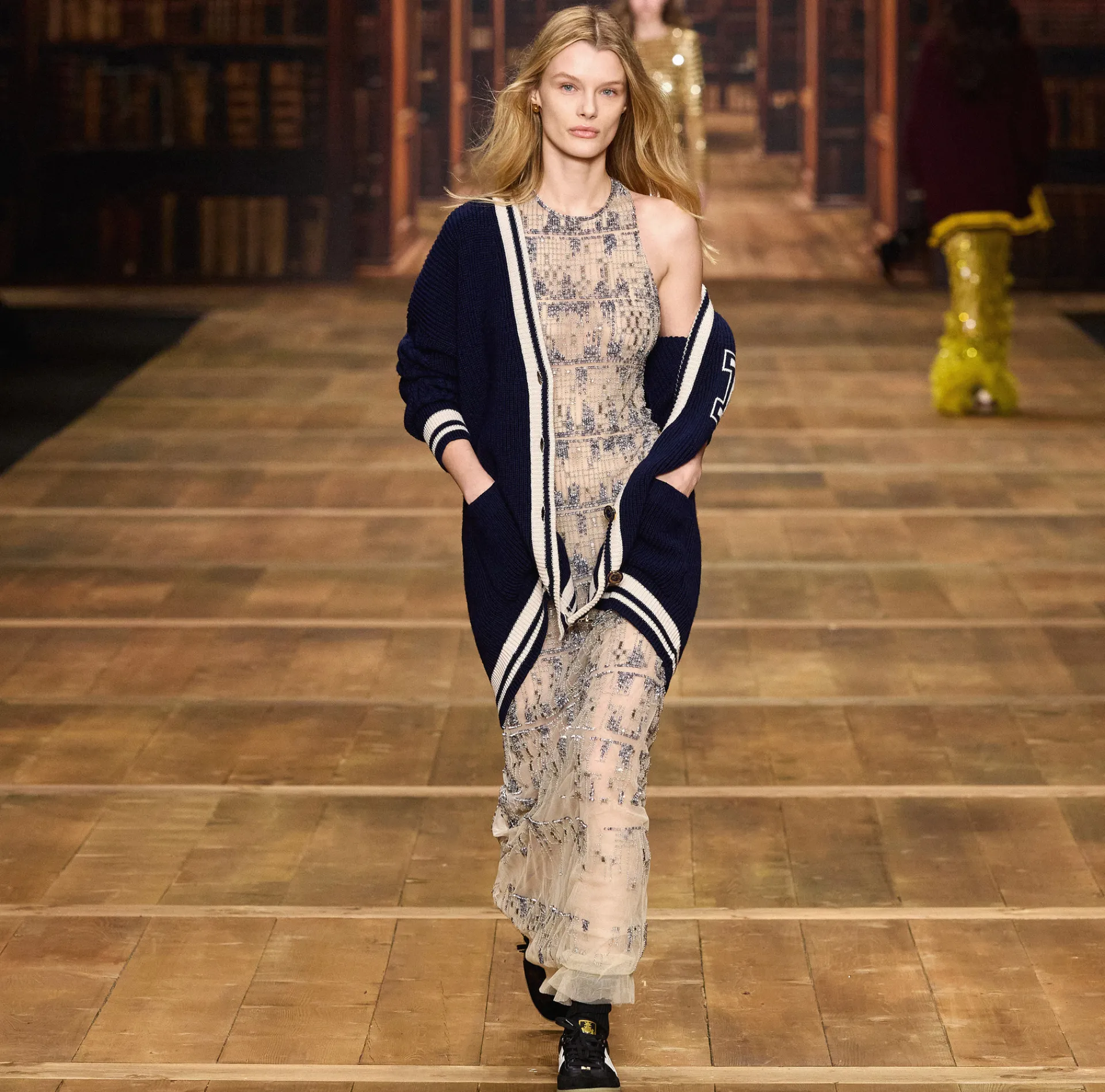 Elisabetta Franchi Red Carpet Dresses|Dresses|Tulle red carpet dress embroidered with pixel pattern sequins Steel
