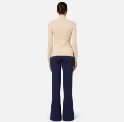 Elisabetta Franchi Knitwear And Sweatshirts|Turtleneck in viscose fabric with buttons on the side Latex