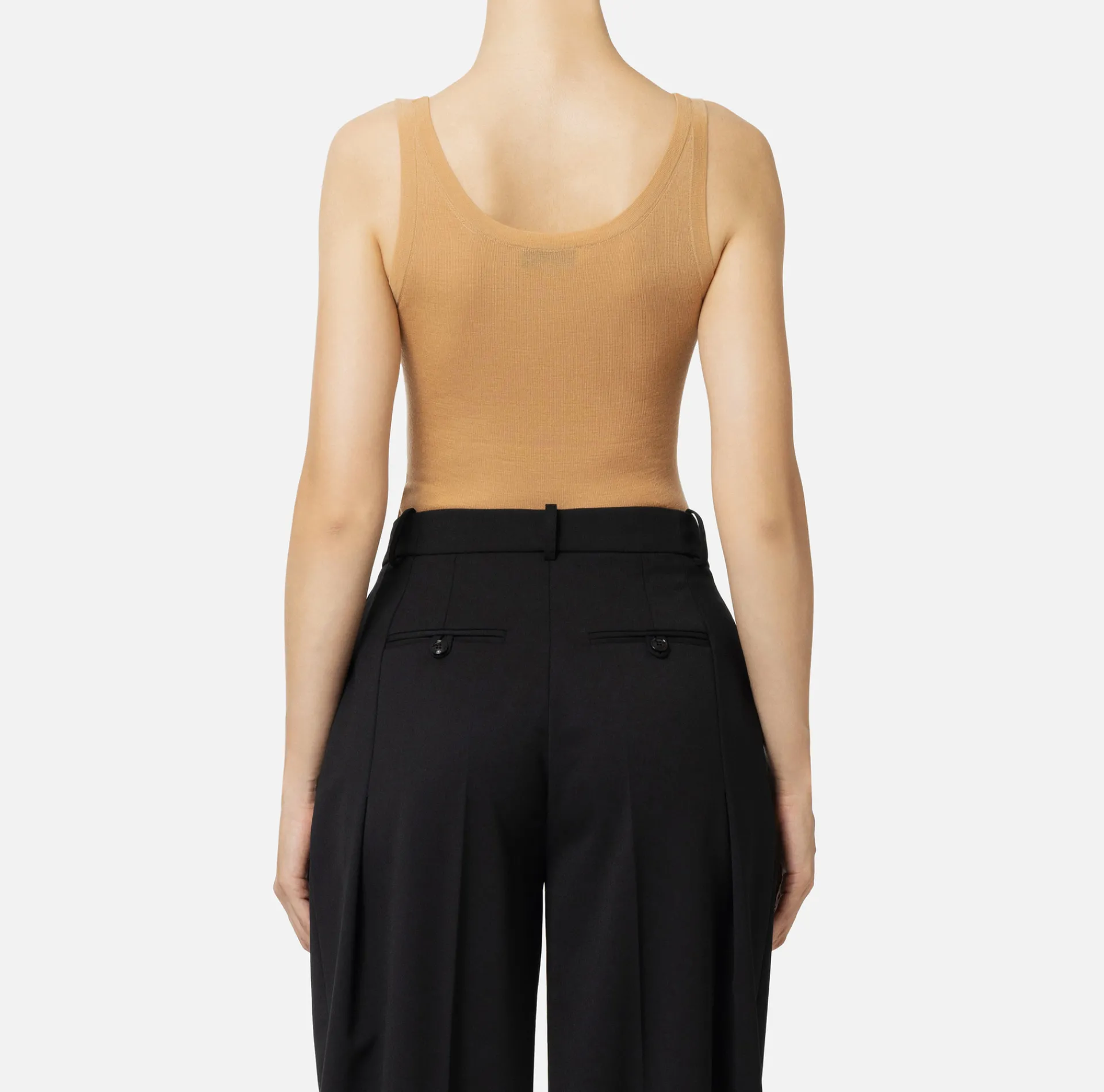 Elisabetta Franchi Top And T-Shirts|Turtleneck top in merino wool fabric with jacquard logo Bronze