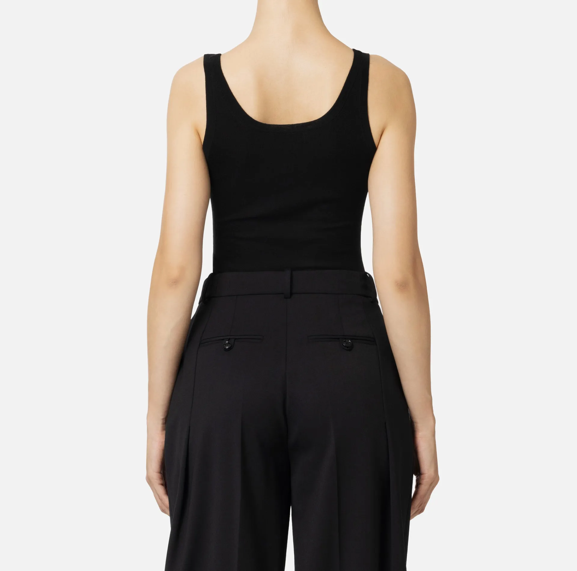 Elisabetta Franchi Top And T-Shirts|Turtleneck top in merino wool fabric with jacquard logo Black