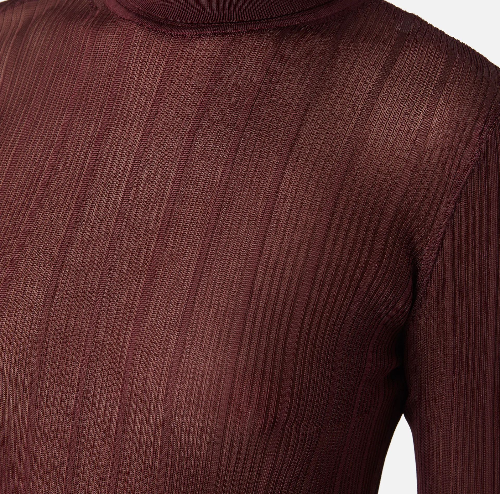 Elisabetta Franchi Knitwear And Sweatshirts|Turtleneck top in ribbed viscose fabric RougeNoir
