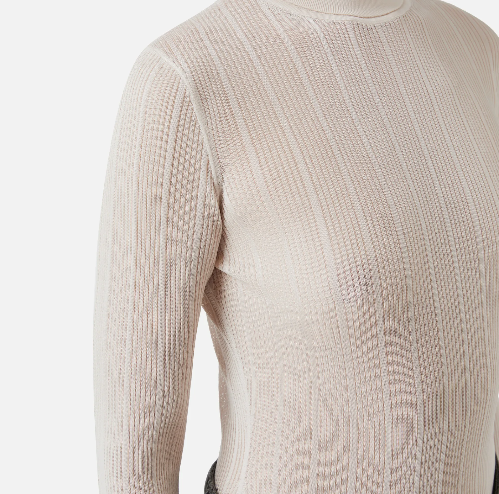 Elisabetta Franchi Knitwear And Sweatshirts|Turtleneck top in ribbed viscose fabric Latex