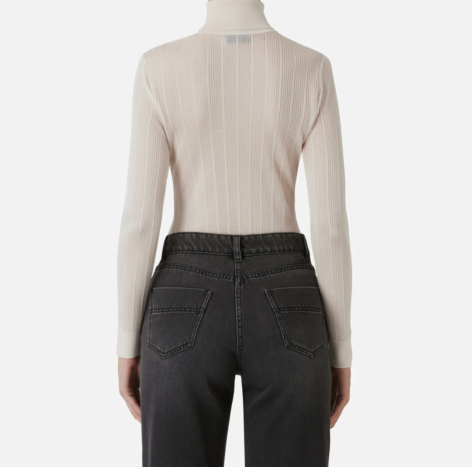 Elisabetta Franchi Knitwear And Sweatshirts|Turtleneck top in ribbed viscose fabric Latex