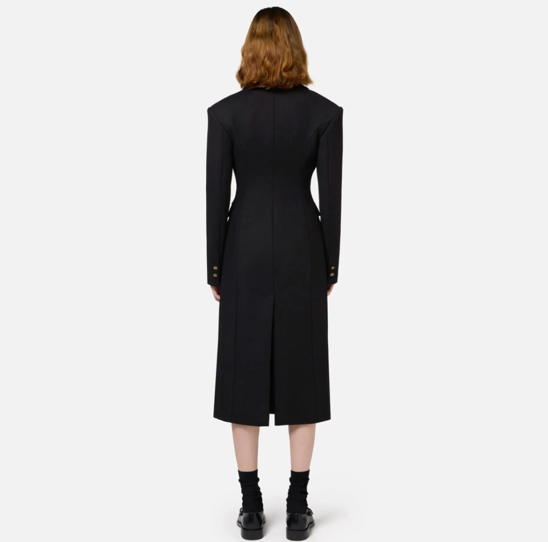 Elisabetta Franchi Coats And Jackets|Tuxedo-style coat in crêpe fabric Black