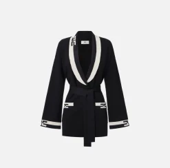 Elisabetta Franchi Knitwear And Sweatshirts|Viscose cardigan with logo bands