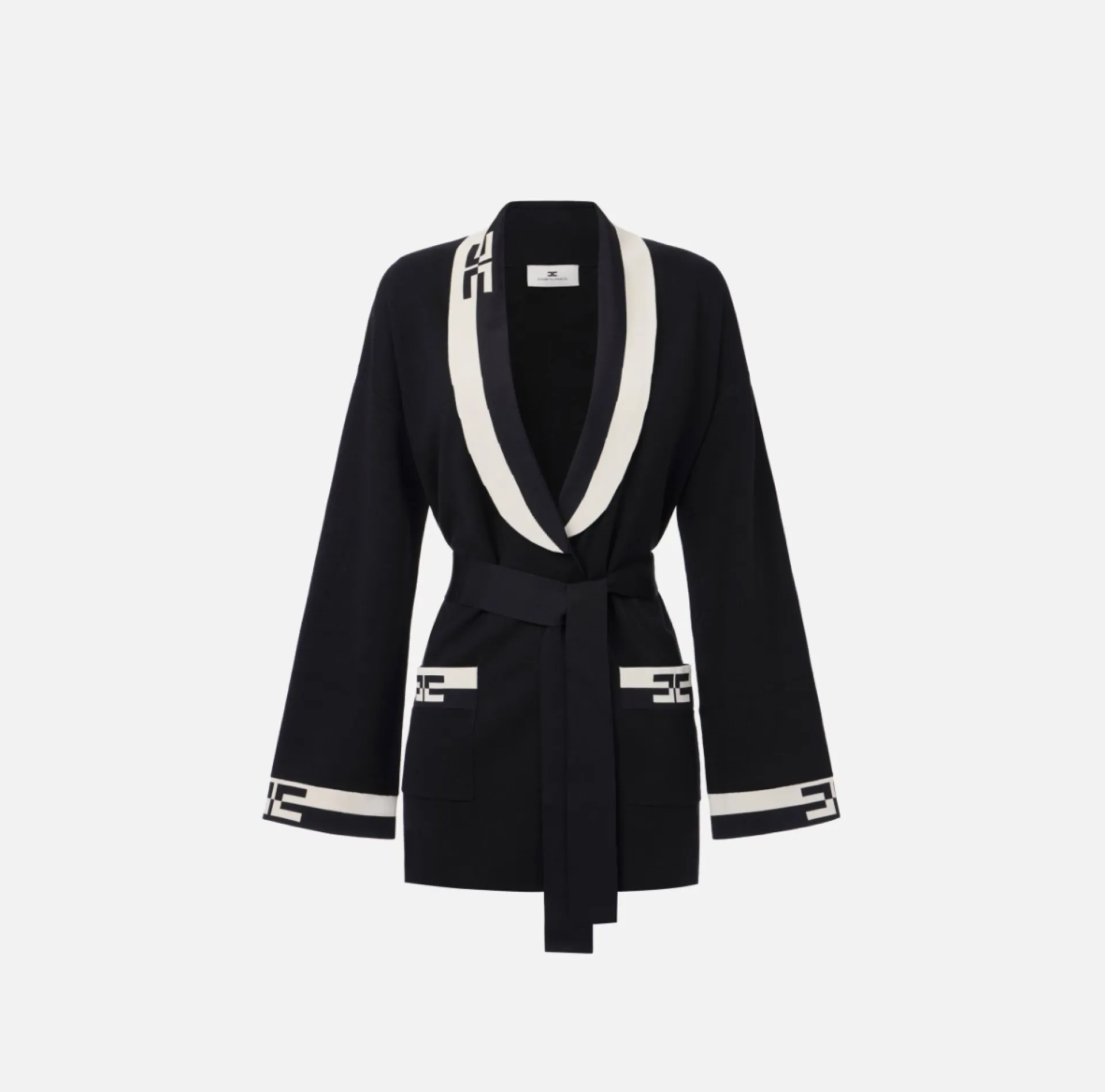 Elisabetta Franchi Knitwear And Sweatshirts|Viscose cardigan with logo bands