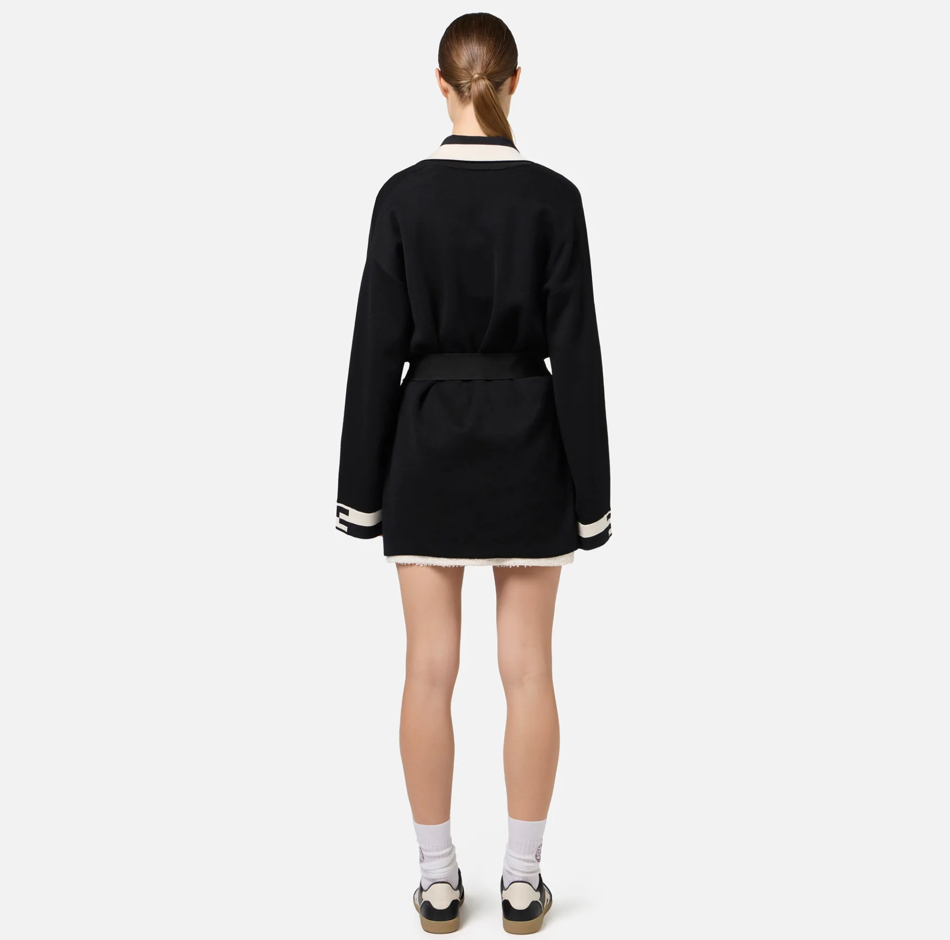 Elisabetta Franchi Knitwear And Sweatshirts|Viscose cardigan with logo bands
