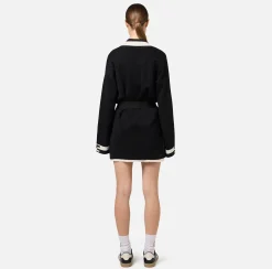Elisabetta Franchi Knitwear And Sweatshirts|Viscose cardigan with logo bands Black/Butter