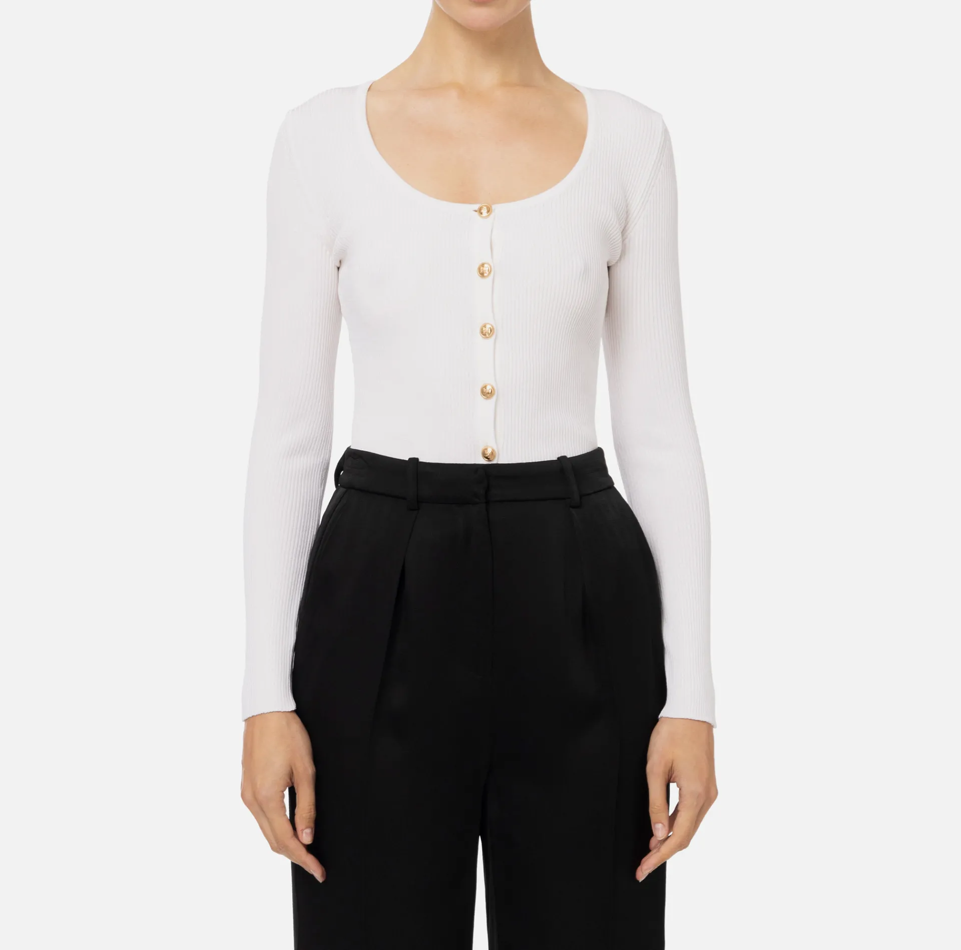 Elisabetta Franchi Knitwear And Sweatshirts|Viscose cardigan with pleated effect Ivory