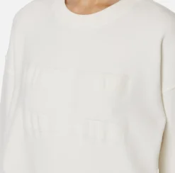 Elisabetta Franchi Knitwear And Sweatshirts|Viscose cropped sweatshirt with logo embroidery Ivory