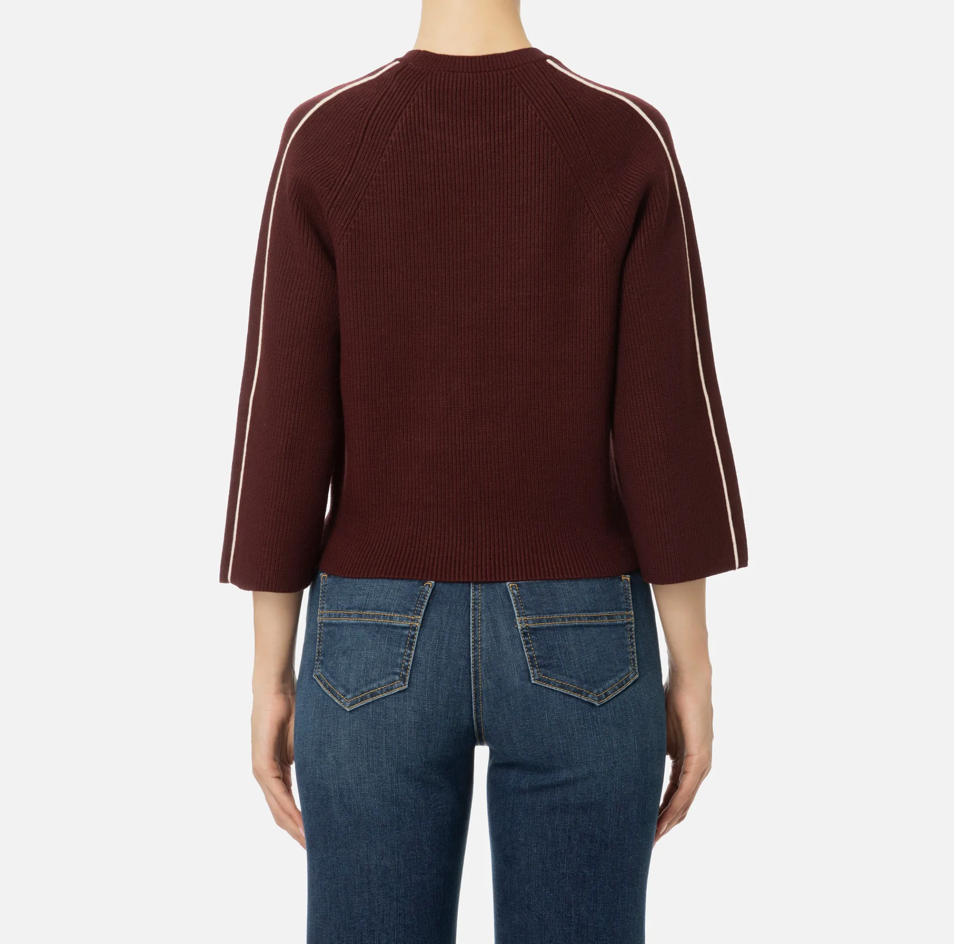 Elisabetta Franchi Knitwear And Sweatshirts|Viscose cropped top with logo patch RougeNoir/Butter