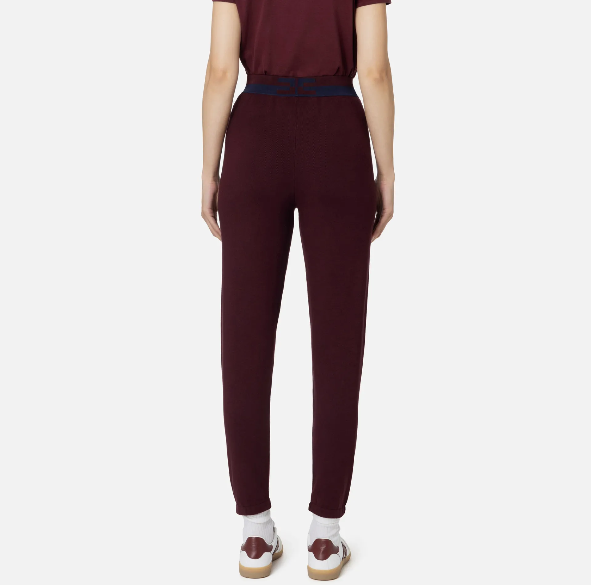 Elisabetta Franchi Trousers And Shorts|Viscose jogger trousers with logo bands Gold