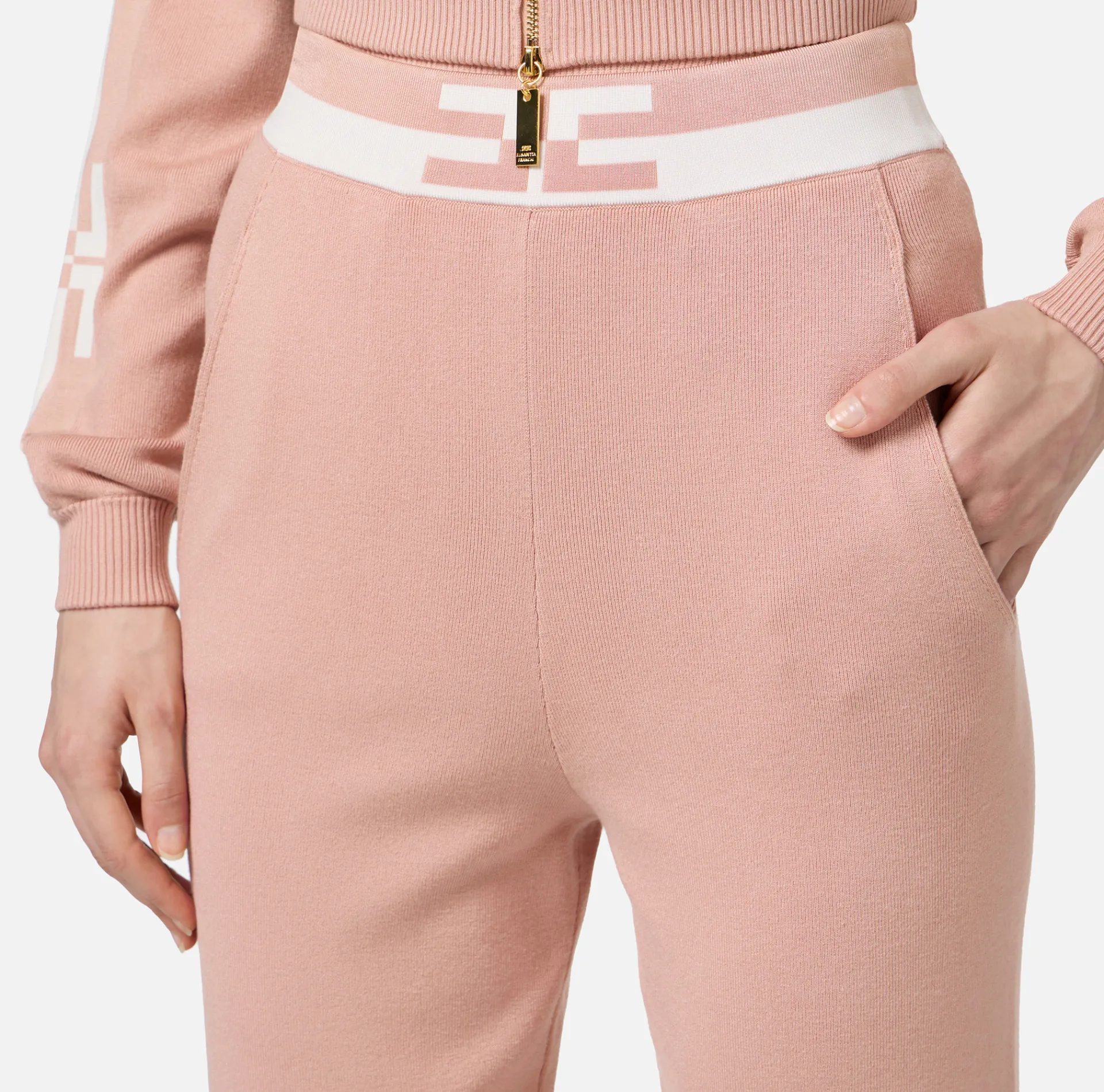 Elisabetta Franchi Trousers And Shorts|Viscose jogger trousers with logo bands