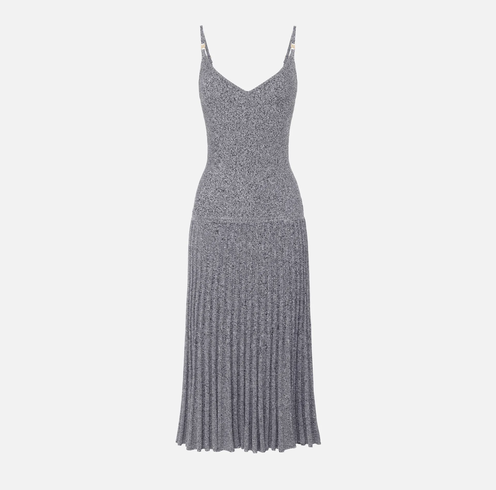Elisabetta Franchi Midi Dresses|Knitted Dresses|Viscose midi dress with pleated effect