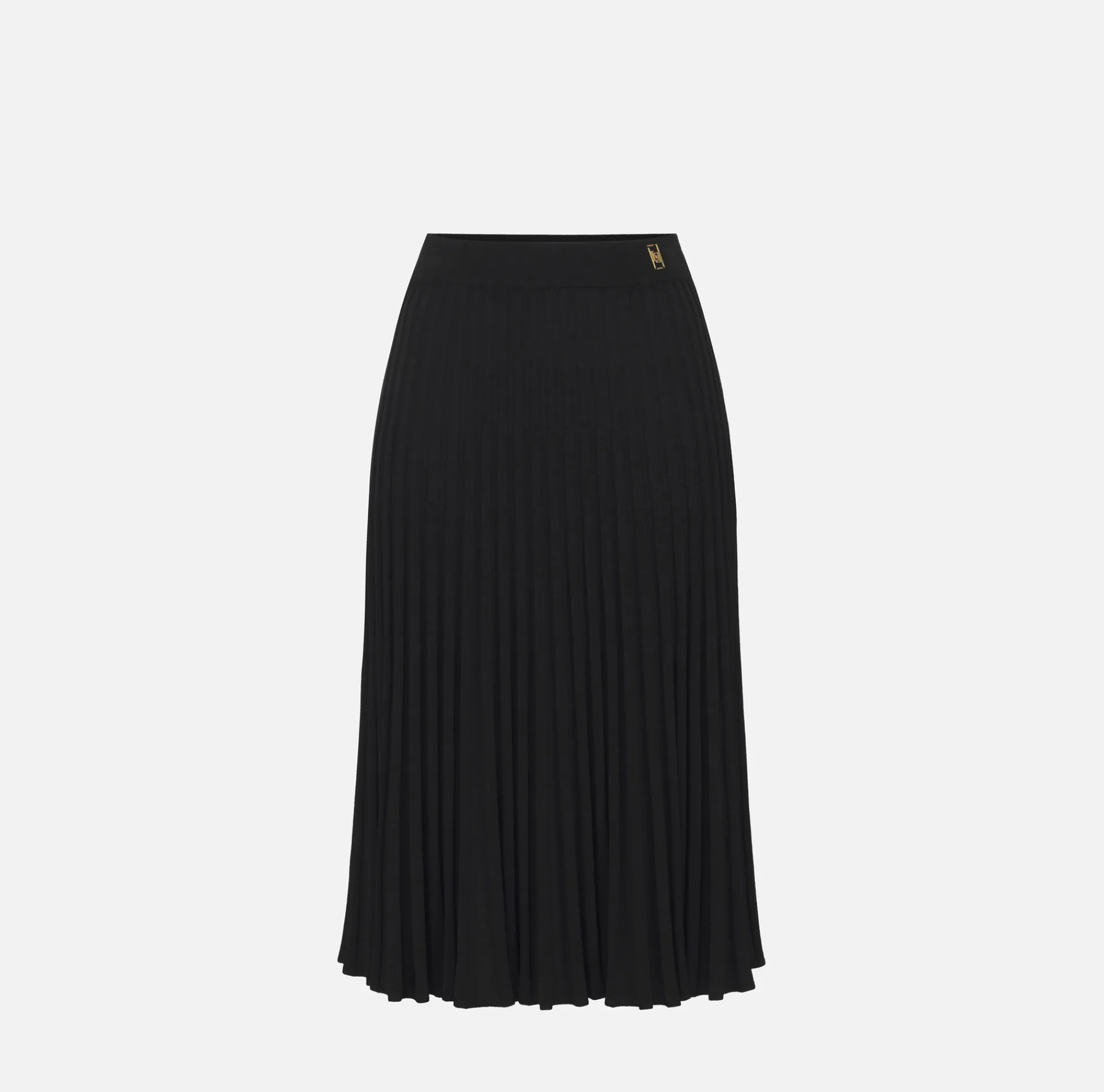 Elisabetta Franchi Skirts|Viscose midi skirt with pleated effect Black