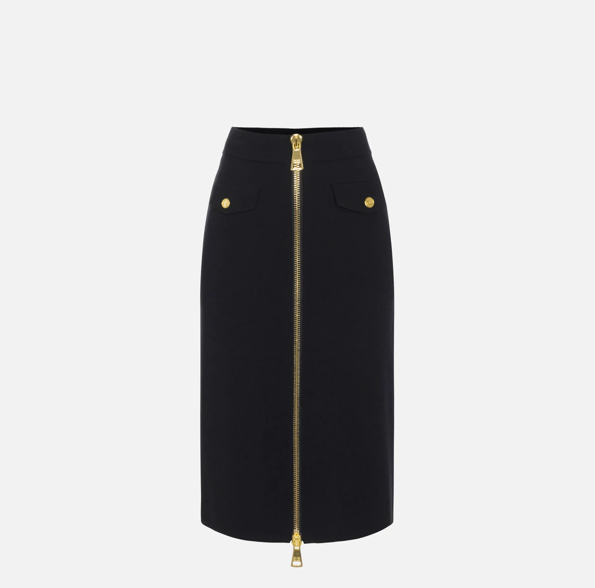 Elisabetta Franchi Skirts|Viscose midi skirt with zip Black