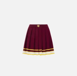 Elisabetta Franchi Skirts|Viscose pleated miniskirt with a college-style look RougeNoir
