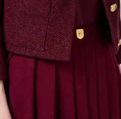Elisabetta Franchi Skirts|Viscose pleated miniskirt with a college-style look RougeNoir