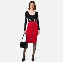 Elisabetta Franchi Top And T-Shirts|Viscose-blend bodysuit with cut-outs Black/Navy