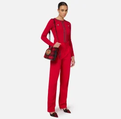 Elisabetta Franchi Knitwear And Sweatshirts|Viscose-blend cardigan with herringbone stitch RedPassion