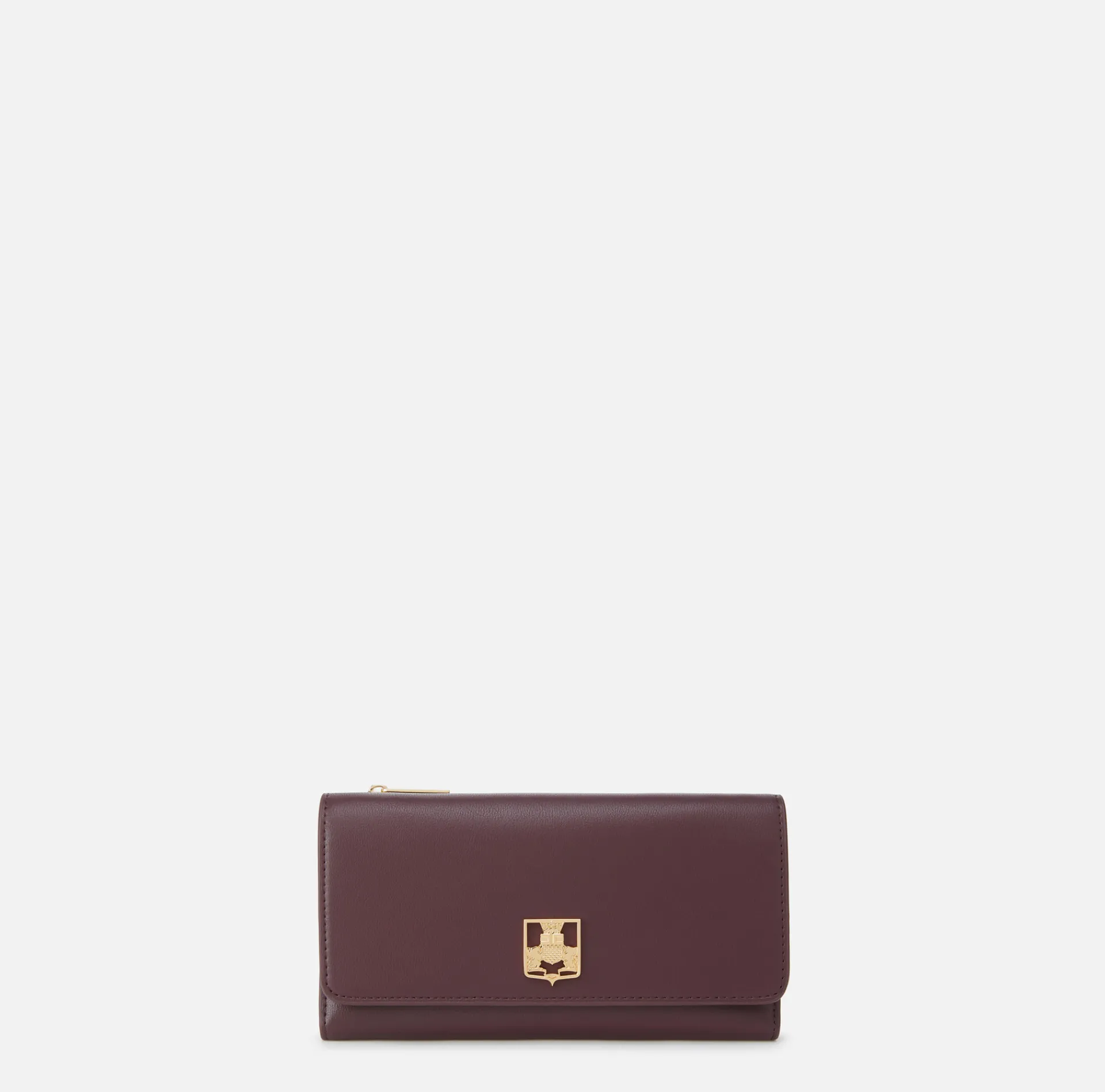 Elisabetta Franchi Clutch|Wallets|Wallet in synthetic material with golden metal shield RougeNoir