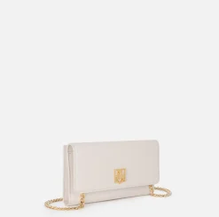 Elisabetta Franchi Clutch|Wallets|Wallet in synthetic material with golden metal shield Butter