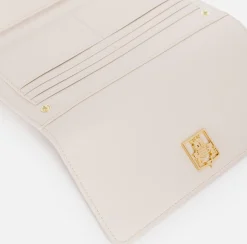 Elisabetta Franchi Clutch|Wallets|Wallet in synthetic material with golden metal shield Butter