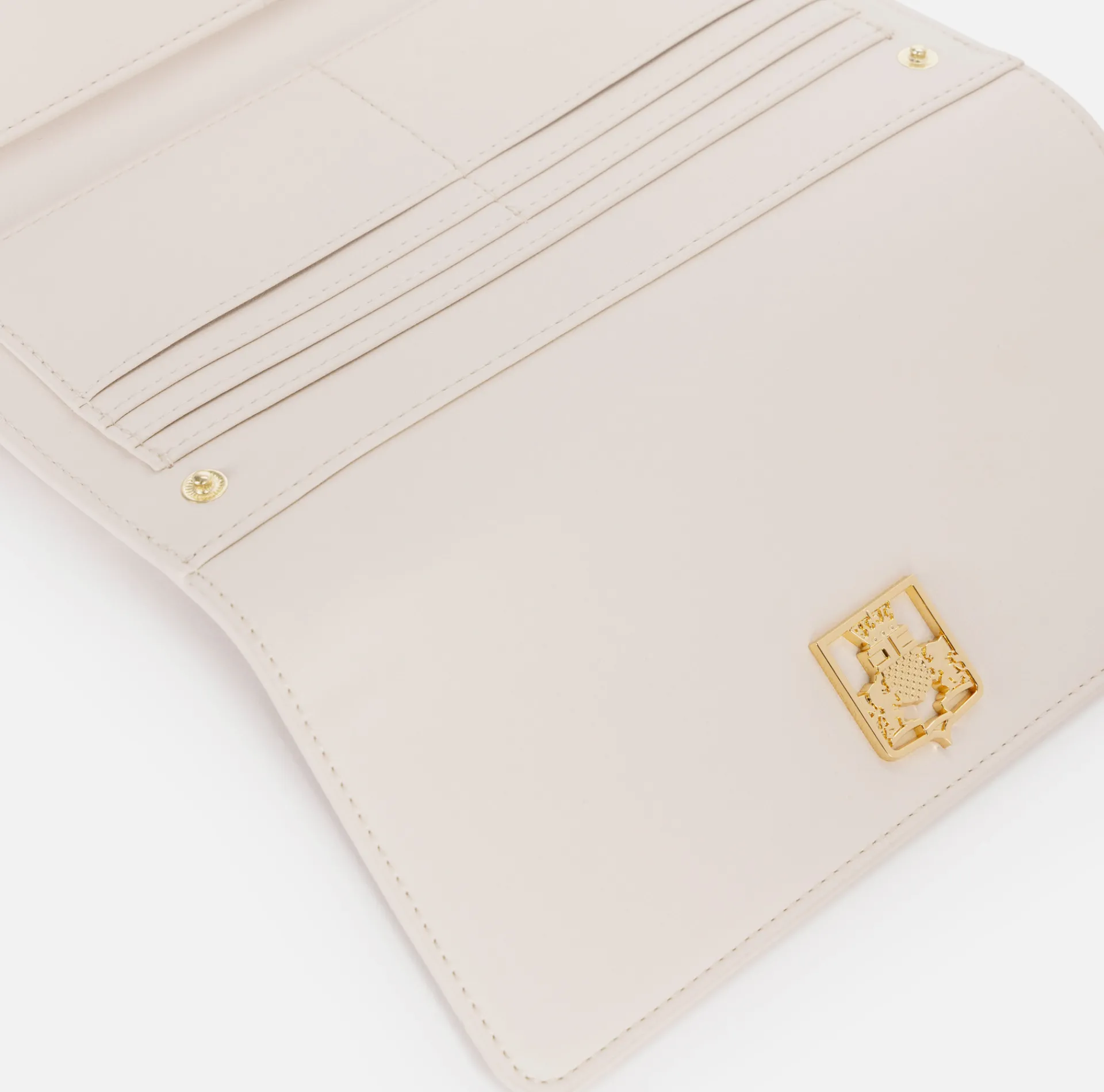 Elisabetta Franchi Clutch|Wallets|Wallet in synthetic material with golden metal shield Butter