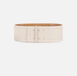 Elisabetta Franchi Belts|Wide leather belt with logo turn-lock Latex
