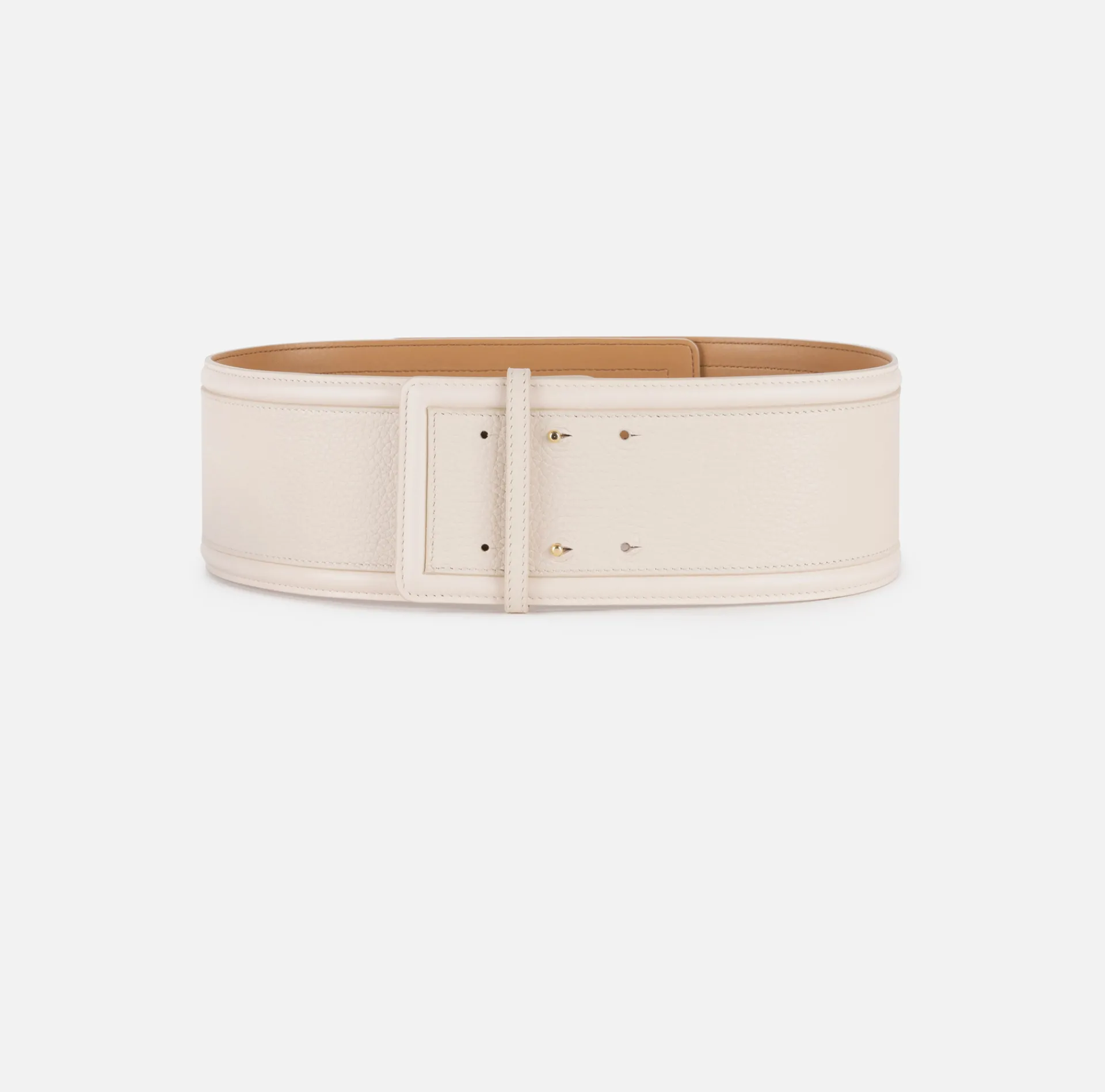 Elisabetta Franchi Belts|Wide leather belt with logo turn-lock Latex