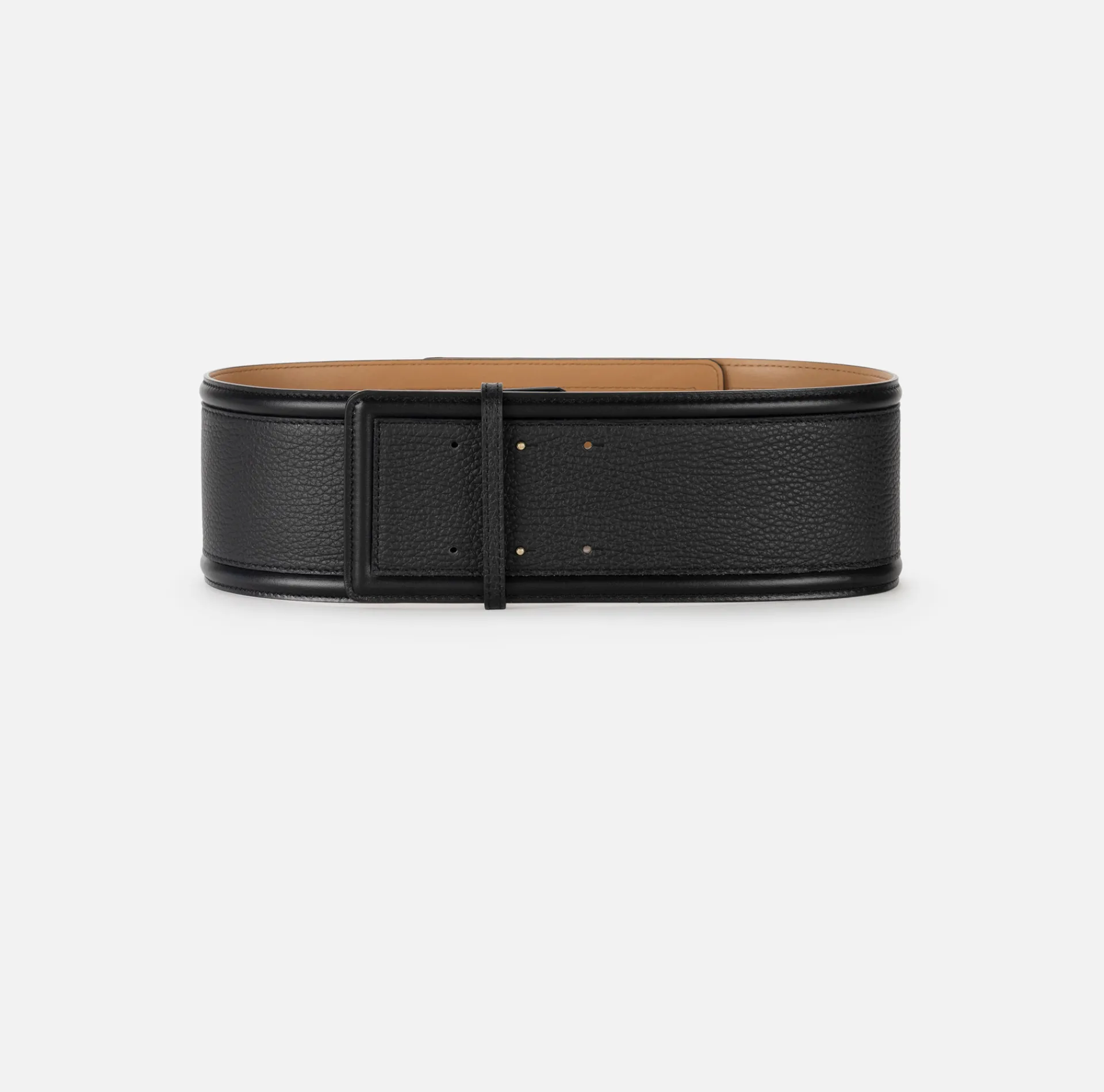 Elisabetta Franchi Belts|Wide leather belt with logo turn-lock Black