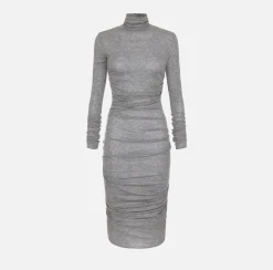 Elisabetta Franchi Midi Dresses|Dresses|Wool and jersey midi dress with logo