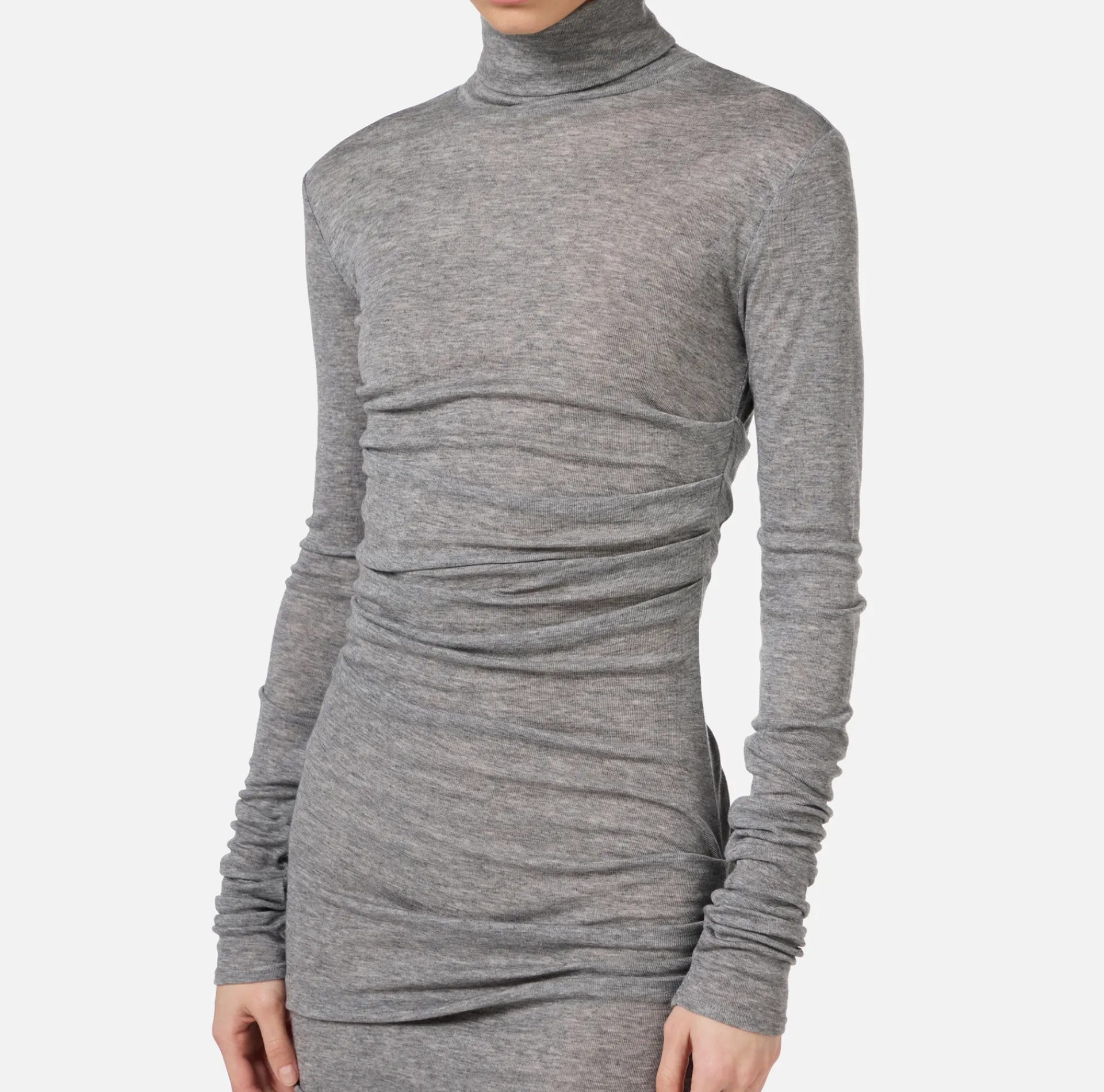 Elisabetta Franchi Midi Dresses|Dresses|Wool and jersey midi dress with logo