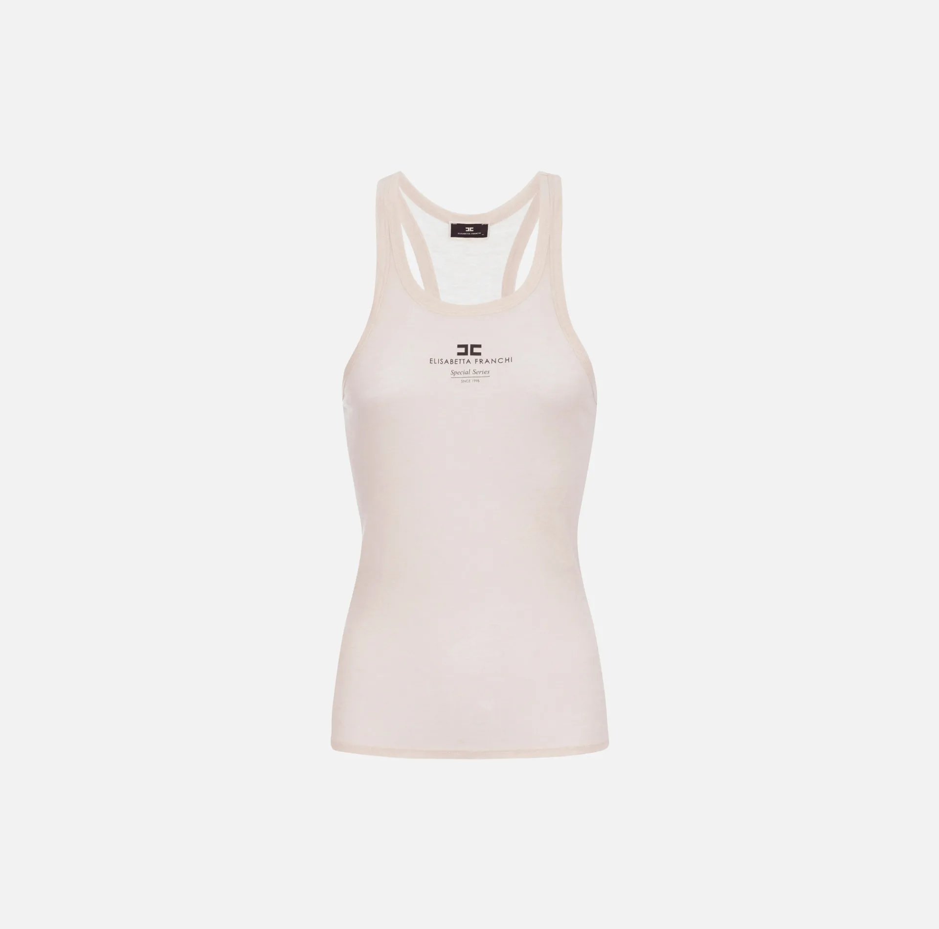 Elisabetta Franchi Top And T-Shirts|Wool and jersey top with logo Latex