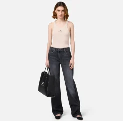 Elisabetta Franchi Top And T-Shirts|Wool and jersey top with logo Latex