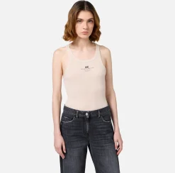 Elisabetta Franchi Top And T-Shirts|Wool and jersey top with logo Latex